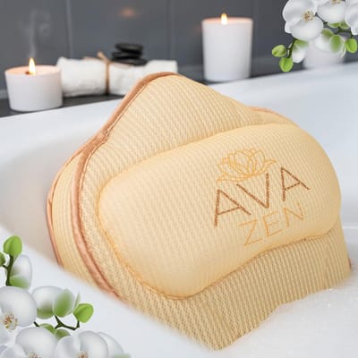 Extra groot badkussen en badmat, badkussen voor bad nek en rug, luxe spaset inclusief badmat, waszak en spa-tas, badkussen met 6 antislip zuignappen