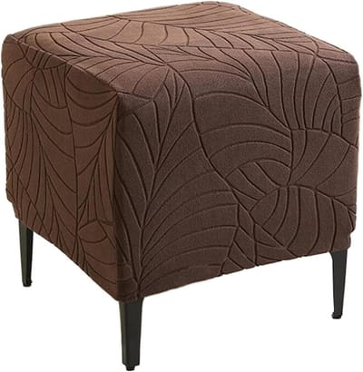Ottomaanse Hoes - Voetenbank Beschermer - Meubels Vernieuwen - Rekbare Jacquard Stof - 33-45cm - Bruin
