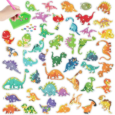 46 PCS Diamond Painting Kit/DIY Diamond Sticker Kit voor kinderen/Diamantschilderij/Kinderpatroon Dinosaur Mozaïek Foto