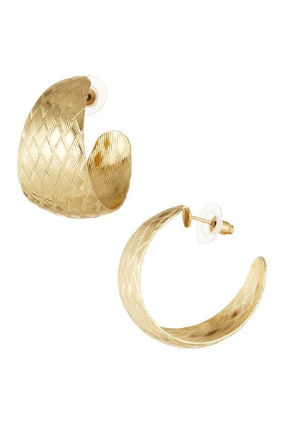 Oorbellen zigzag print - goud