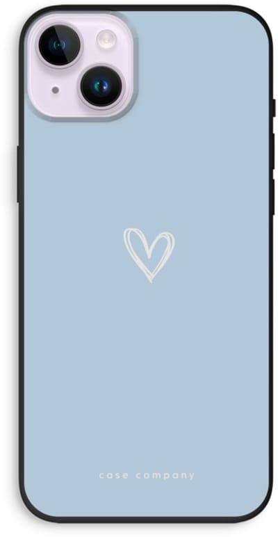 Case Company® - Hoesje geschikt voor iPhone 14 Plus hoesje - Klein Hart Blauw - Biologisch Afbreekbaar Telefoonhoesje - Bescherming alle Kanten en Schermrand