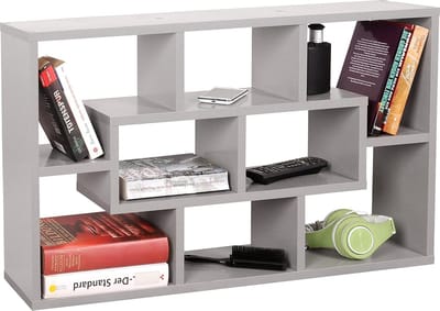 JGS® - Multifunctioneel Zwevend Wandrek van Hout in Grijs, Trendy Boekenplank en Organisator voor Woonkamer en Kantoor-