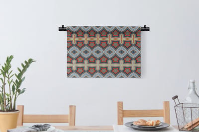 Wandkleed - Wanddoek - Patroon - Afrika - Vormen - 60x40 cm - Wandtapijt