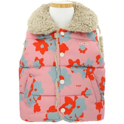 Tiny Cotton Aw24 304 P17  Gilet Rembourré Fleurs  Gilet Rembourré Fleurs Enfant AW24-304 P17 (8Y) beige