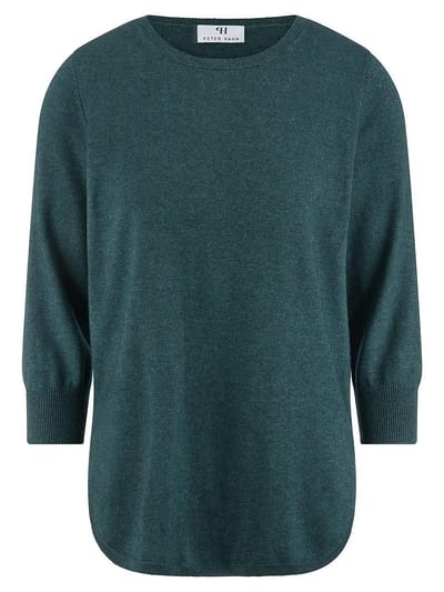 Trui ronde hals en 3/4-mouwen Van Peter Hahn turquoise