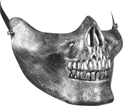Kin masker schedel skelet metallic zilver