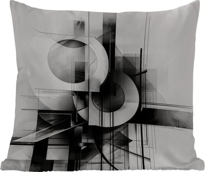 Tuinkussen - Abstract - Kunst - Modern - Zwart wit - 40x40 cm - Weerbestendig