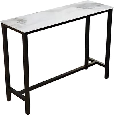 Bartafel Milano - 120cn - Voor binnen - Keuken en woonkamer - Marmer look - 4 to 6 personen - Wit grijs