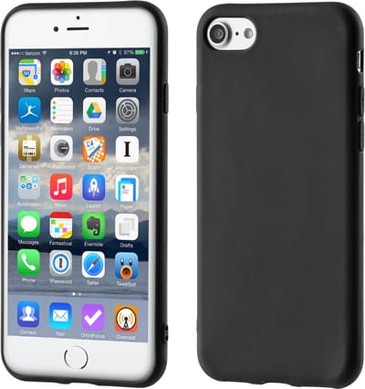 Peachy Mat zwart zakelijk TPU geschikt voor iPhone 7 8 SE 2020 SE 2022 hoesje case cover