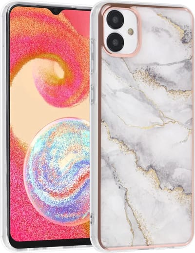 TPU Back Cover hoesje - Marble Wit - Geschikt voor: Samsung Galaxy A04