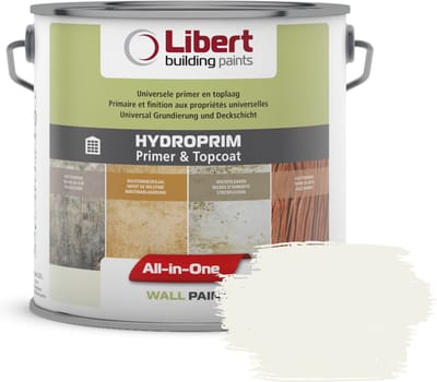 Libert Hydroprim – Isolerende Primer & Afwerkingslaag – 2-in-1 – Binnenmuurverf – Verkeerswit RAL 9016 – 10L