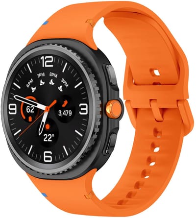 Strap-it Siliconen bandje met gespsluiting geschikt voor Samsung Galaxy Watch 9 (40/44mm) / Watch 8 (40/44mm) / 8 Classic (46mm) - oranje