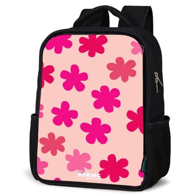 NoBoringSuitcases.com® - Rugzak zwart meisjes - Schooltas meisje - NoBoringSuitcases.com® - Rugzak zwart - Schooltas jongen & meisje - Roze bloemen - Rugtas voor school - Boekentas kind - Schoolrugzak - Kinderrugzak