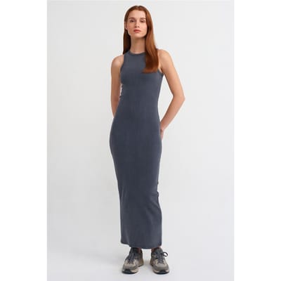 Geribbelde Bodycon Maxi-jurk
