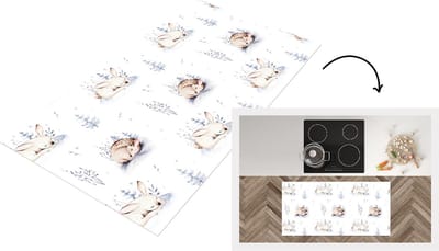 Keukenloper - Loper keuken - Winter - Dieren - Patroon - 120x60 cm - Keukenloper vinyl