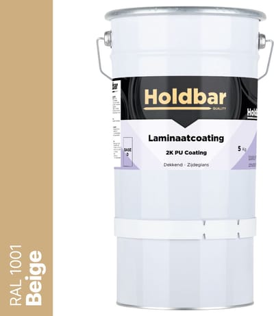 Holdbar Laminaatcoating Beige (RAL 1001) 5 Kg - Laminaat Verf - Vloerverf - Alle Kleuren - Krasvast - UV-bestendig - Vergeelt niet - Gemakkelijk Schoonmaken - 2 Componenten