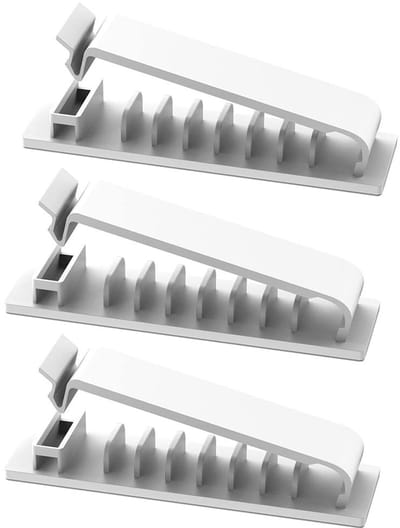 Dailygoods - Zelfklevende kabelbeheer clip - Multifunctionele snoerhouder - Wit - Draadclip voor kabels - Organiseer je snoeren met gemak - Geschikt v...