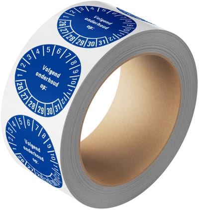 Volgend onderhoud op sticker 26-31 - rol 20 mm - 1150 per rol