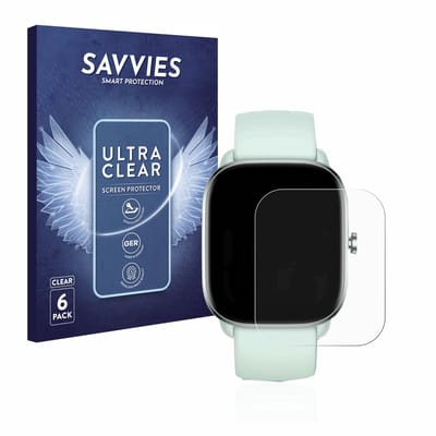 Savvies - Screenprotector voor Huami Amazfit GTS 4 Mini - Folie Beschermfolie transparant 6 Stuks