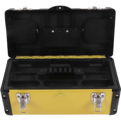 Boîte à outils Multifonction 15,6 pouces Grande Capacité Double Couche Organisateur de Boîte à outils avec Plateau Amovible black