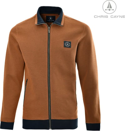 CHRIS CAYNE herenvest - 3XL - pompoenkleur - doorrits - zakken