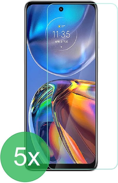Geschikt Voor: Motorola Moto E32 Screenprotector 5x - screen protector - glas - bescherm - beschermglas - ZT Accessoires