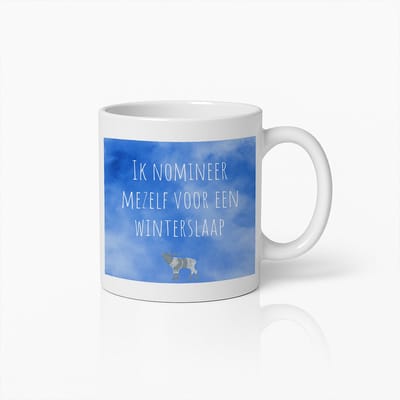 Ik Nomineer Mezelf Voor Een Winterslaap Mok 330ml – Grappige Winter Koffiebeker, Gezellig Cadeau voor Slaap- en Ontspanningsliefhebbers