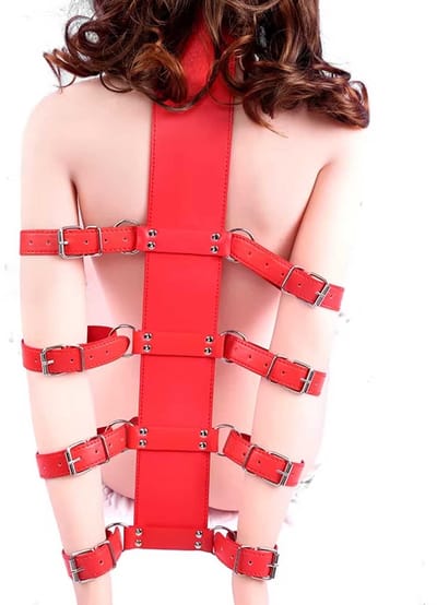Handboeien en choker bondage set - BDSM - Met slot - Leder