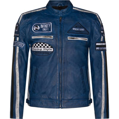 Leren race-motorfietsjack met rits