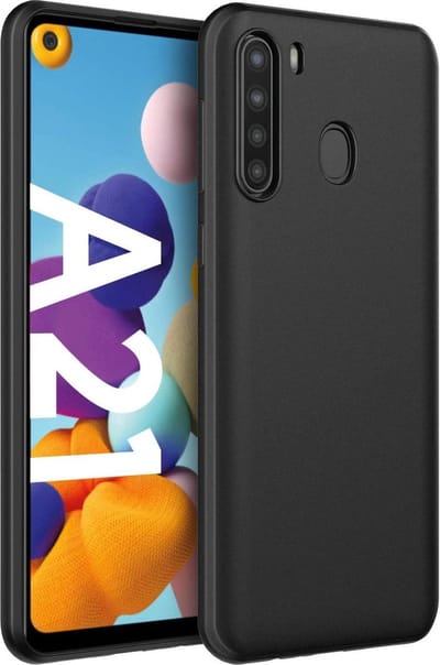 HB Hoesje Geschikt voor Samsung Galaxy A21 - Zwart - Siliconen Back Cover