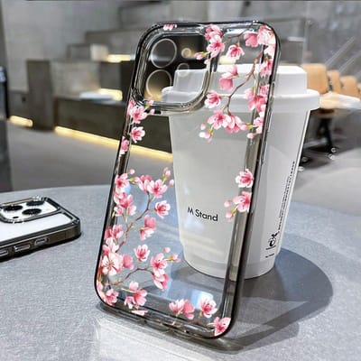 Bloemen Telefoonhoesje Voor iPhone 16 Pro 13 11 15 12 14 Pro Max XR X XS 7 8 Plus SE Schokbestendig Transparant Hoesje Siliconen Zachte Fundas For iPhone 13 Pro gray