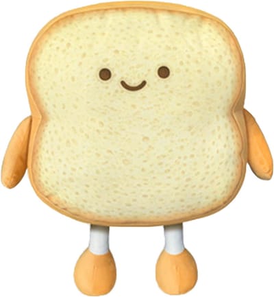 Leuk pluche toastkussen - Pluche toastkussen - Schattige pluche voering - Geschikt voor kinderen en volwassenen, zacht broodvormig kussen - Geweldig cadeau voor Kinderdag, Kerstmis en Thanksgiving