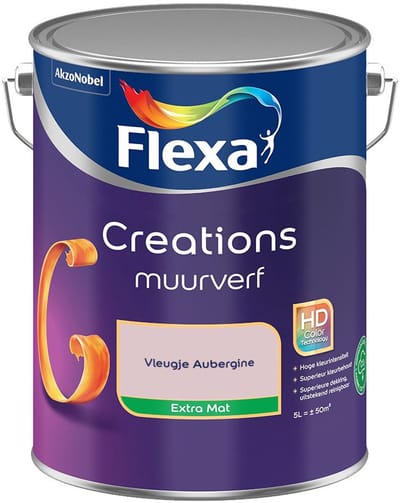 Flexa - Creations Muurverf Extra Mat - Vleugje Aubergine - Mengverf - 5 L