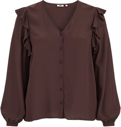 WE Fashion Dames blouse met ruches - Curve