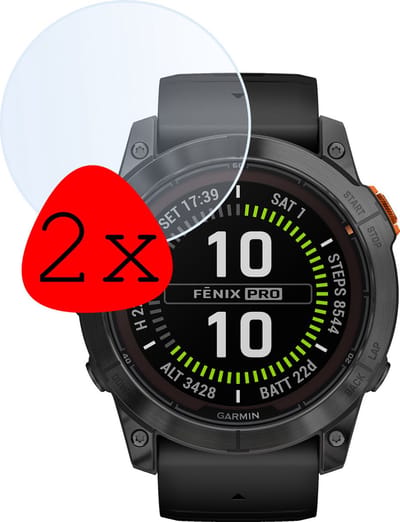 Screenprotector - 2 Stuks Geschikt voor Garmin Fenix 7 Pro - Extra Sterk - Tempered Glass - Gehard Glas - Beschermglas Screen Cover - Bescherm Protector voor Smartwatch