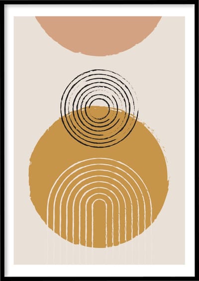 Poster Abstract Circle Bow - 30x40 cm - Abstracte poster - Exclusief fotolijst – WALLLL