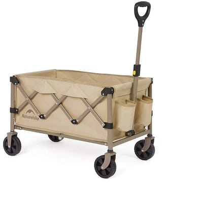 Naturehike opvouwbare bolderkar mini - 110 L / 100 kg draagvermogen - 6 kg lichtgewicht - scheurvaste 600D Oxford bekleding & stalen frame - 360° zwenkwielen - inklapbaar - maat S