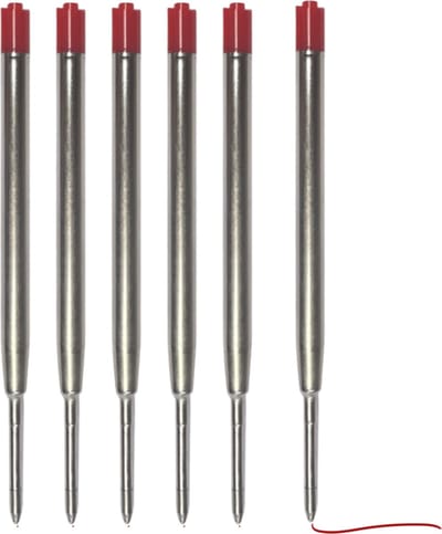 Parker Pen Navulling 6 Stuks - Rood - Roller Pen vulling - Rode Inkt