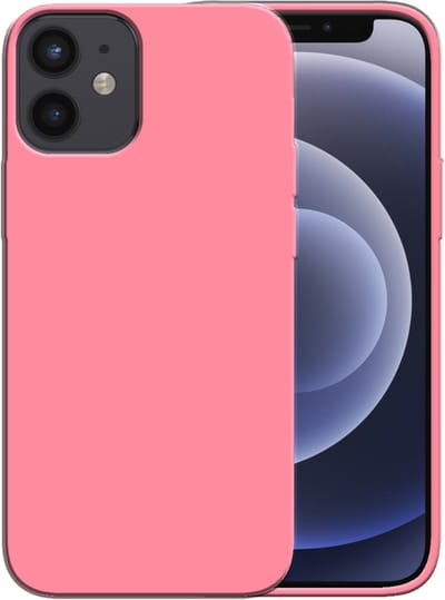 Smartphonica Siliconen hoesje voor iPhone 12 Mini case met zachte binnenkant - Roze geschikt voor iPhone 12 Mini