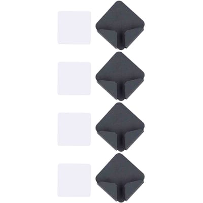 4 Stuks Geen Boor Stroomkabel Opbergrek Wandmontage Stopcontact Stroomkabel Haak Houder Beugel Zwart black