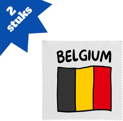 Akyol - belgium vlag brillendoekjes - België - reizigers - toerist - verjaardagscadeau - souvenir - vakantie - kado - gift - geschenk - 17,8 bij 17,8 cm - 2 stuks