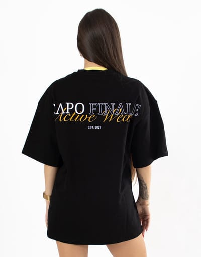 CF Oversized T-Shirt | CAPO FINALE - Woman T-shirt | M | Kleur Zwart | Sportkleding | Activewear | Gymkleding | Fitnesskleding | Sportoutfit | Fitness | Hardlopen | Crossfit | Yoga | Pilates | Krachttraining