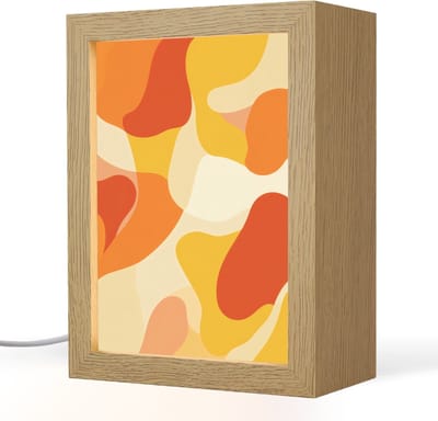 Tafellamp 15x20 cm - LED lamp - Abstract - Vormen - Oranje - Decoratieve tafellampen - Dimbaar - Tafellampje slaapkamer - Woonkamer binnen