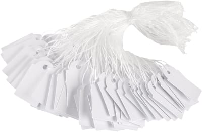 1500 Stuks Witte Prijskaartjes 15x25mm met String, Lege Kledinglabels voor Merchandise en Retail