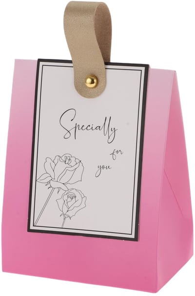 Dailygoods- Geschenkdozen 20 stuks - Geschenkdozen met handvat - 10 x 6,5 x 13 cm - Rood/Roze - Duurzaam - Voorgevouwen ontwerp - Cadeauverpakking