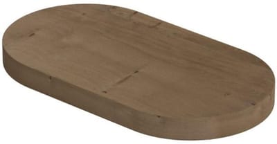 INK - Play Fontein Planchet met Blinde Bevestiging Links en Rechts Afgerond in Echt Hout Fineer - 400x220x32 mm - Ash Grey Fineer