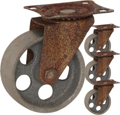 Grijs Rubber zwenkwiel zwarte behuizing met topplaat - 125mm - 180kg