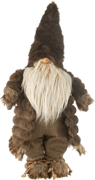 J-Line figuur Kabouter Bos - textiel - bruin - small