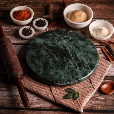 Handgemaakte Marmeren Chakla Roti Maker en Deegroller voor Chapatti en Pizza