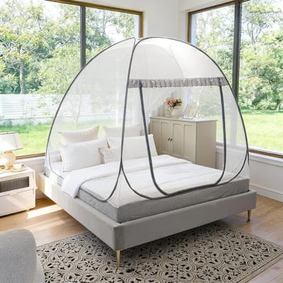 Vouwbaar Muggennet voor Bed 180 cm x 200 cm - Mobiele Insectenbescherming, Ideaal voor Reizen en Buitenactiviteiten, Draagbaar en Praktisch Muggentent